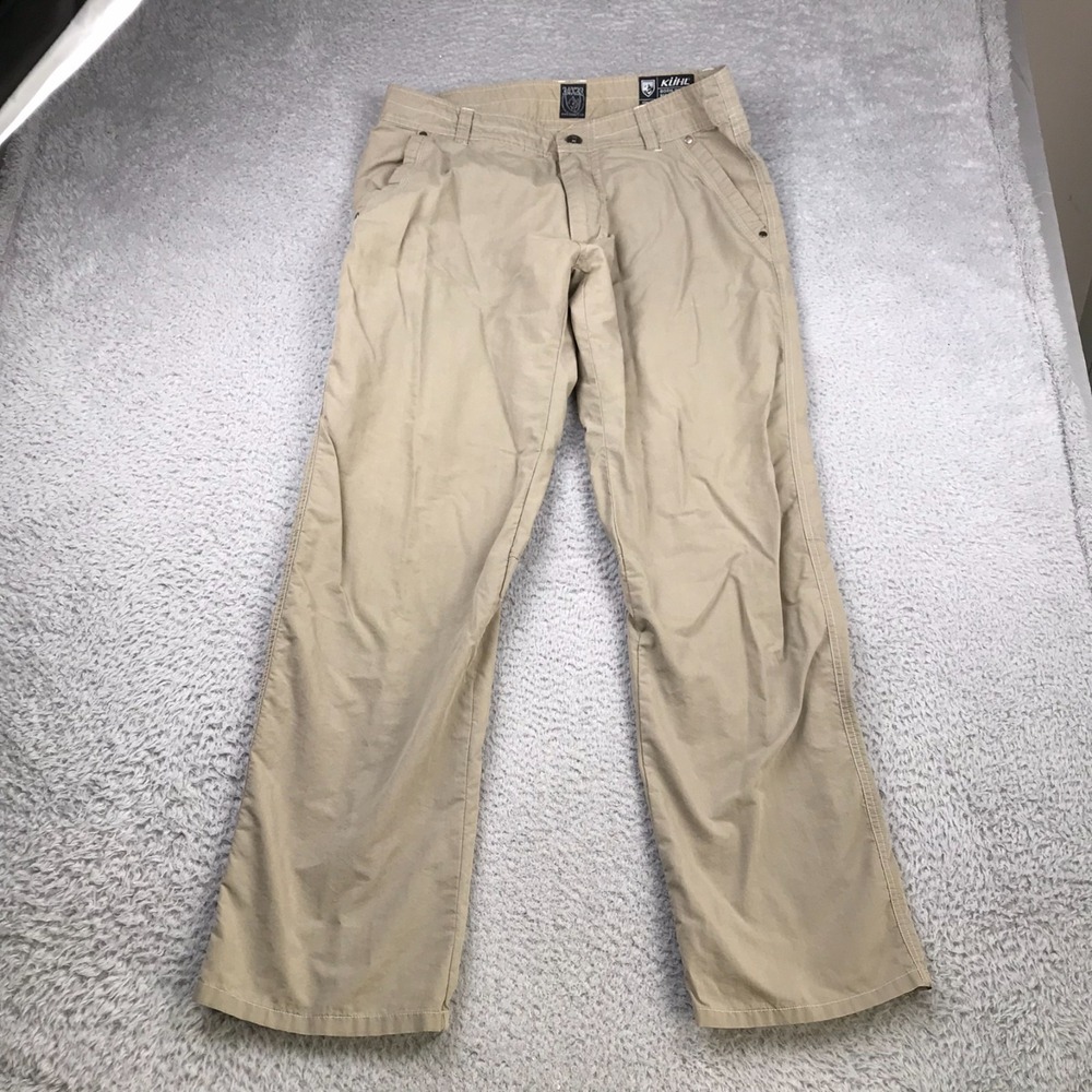 Kuhl‎ Kontra Pants Mens 34 (35x31) Khaki Lighweight Hiking Climbing Outdoors